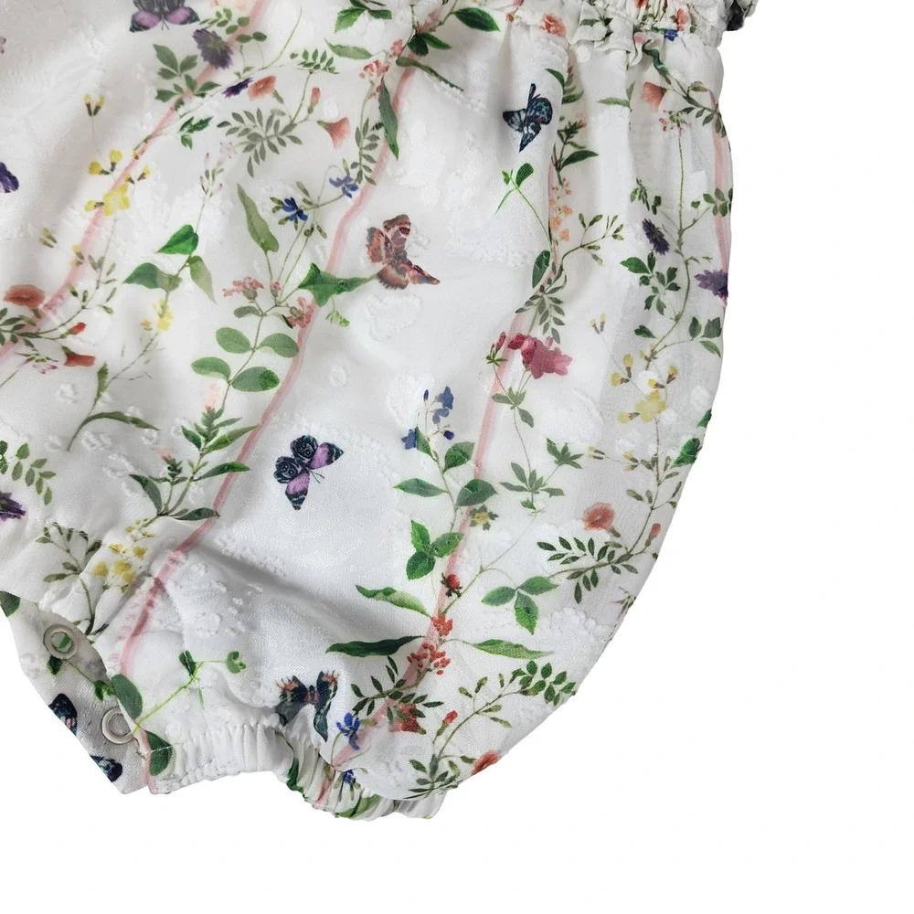 Baker‎ by Ted Baker Baby Girl Floral Butterfly Smocked Bubble Romper 3-6 Months